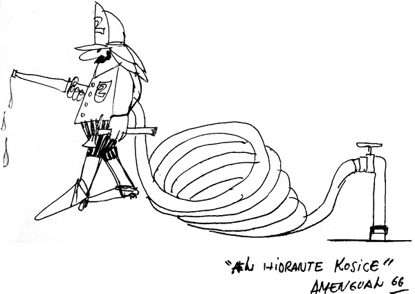 Caricatura de Kosice por Amengual