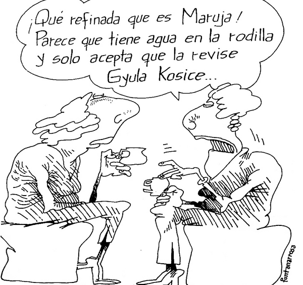 Caricatura de Kosice por Fontanarrosa