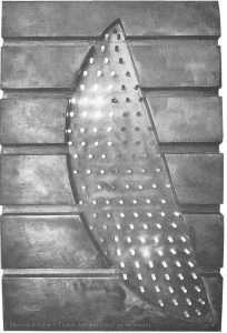Concentración de Luz, fundición de aluminio, plexiglás, luz, 65 x 40 x 7 cm, 1963